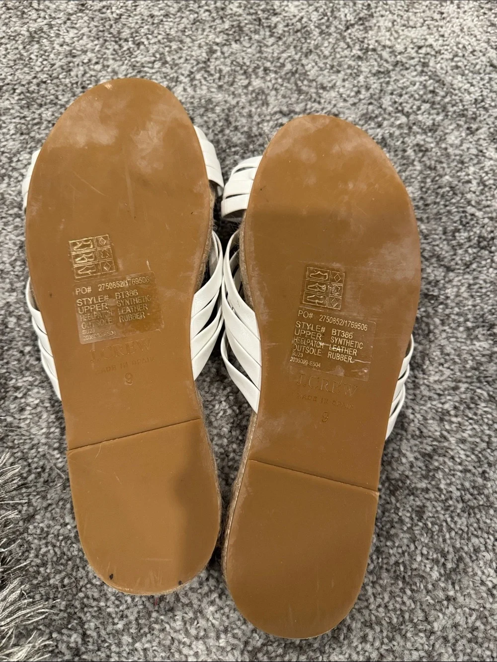 J. Crew White Knotted Espadrille Slides